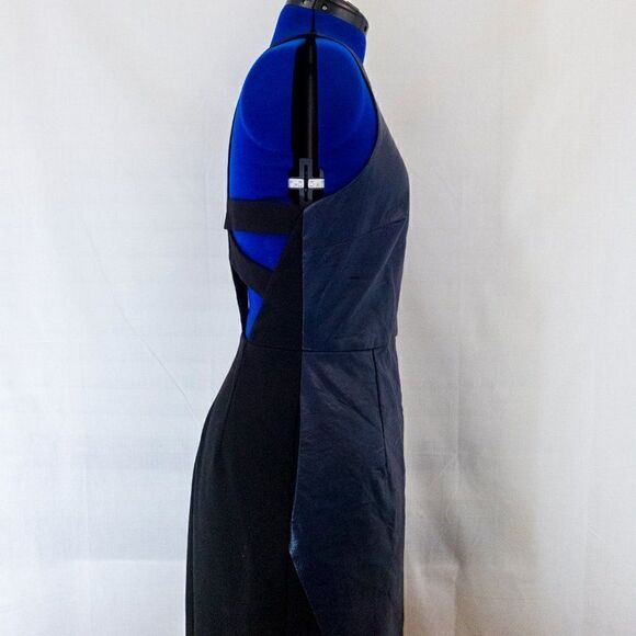 ABS Allen Schwartz Vegan Leather Dress w/ Back Cut - Picture 11 of 12